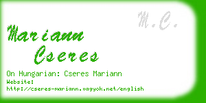 mariann cseres business card